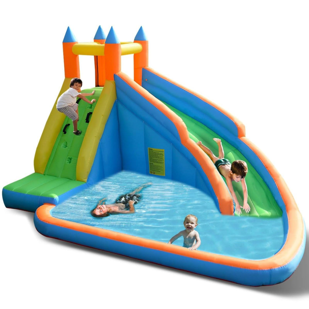 Costzon Inflatable Water Slide Bounce House with Climbing Wall