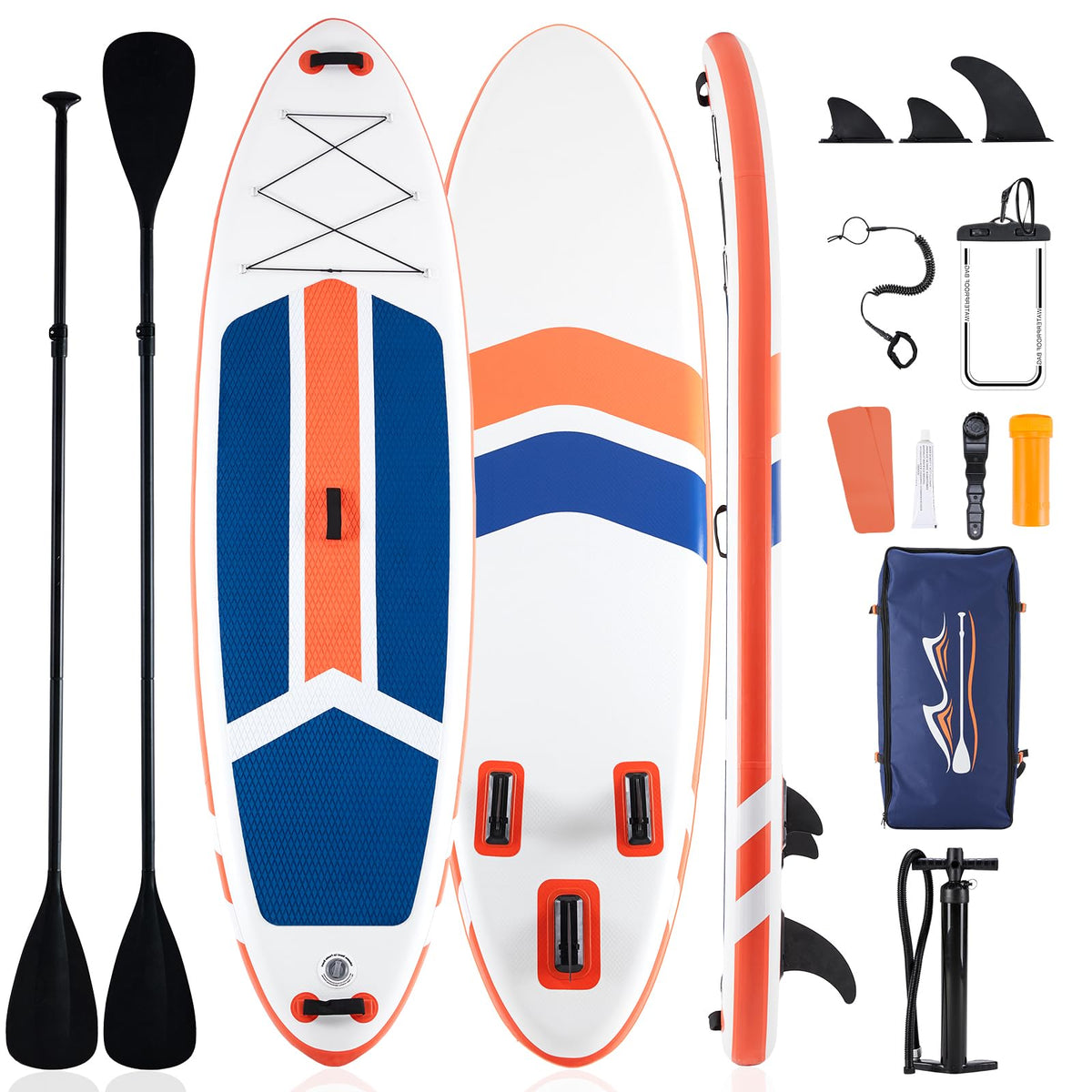 Sweetcrispy Inflatable Stand Up Paddle Board with Premium SUP Paddleboard Accessories,2-in-1 Paddle,Wide Stable Design,Non-Slip Comfort Deck for Adults & Youth of All Skill Levels