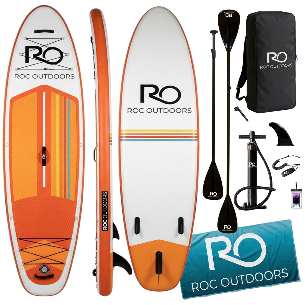 Roc Inflatable Stand Up Paddle Board 10' 6" with Premium SUP Paddle Board Accessories, Wide Stable Design, Non-Slip Comfort Deck for Youth & Adults