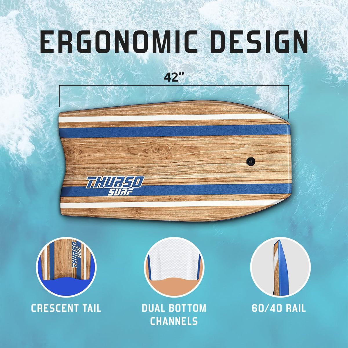 THURSO SURF Bodyboard 42'' Lightweight EPS Core Quill