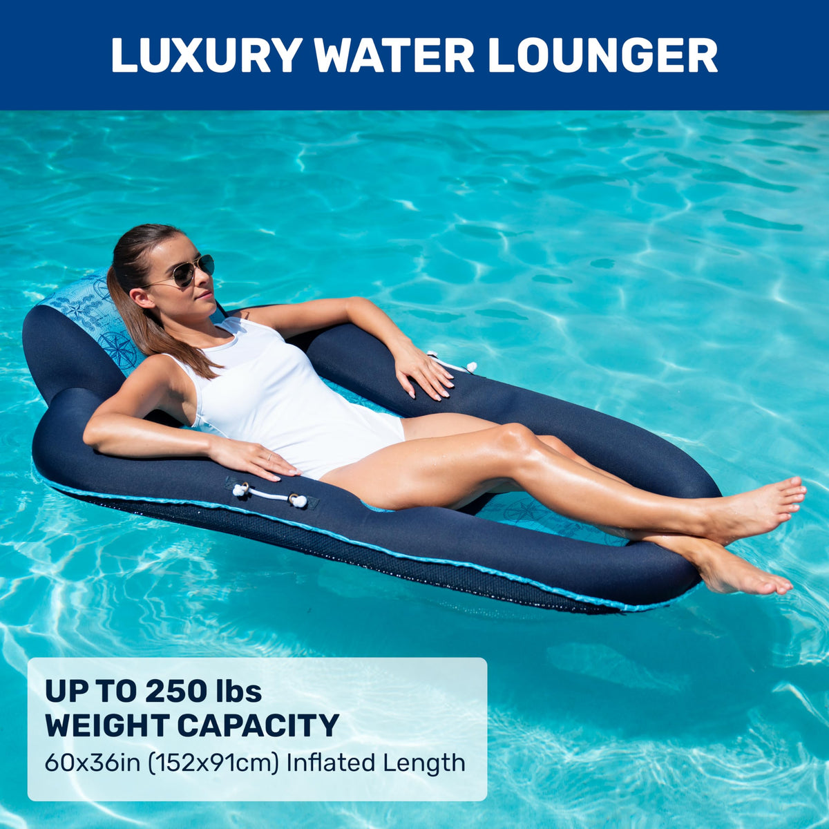 Aqua Luxury X-Large Water Lounge Pool Float for Adults