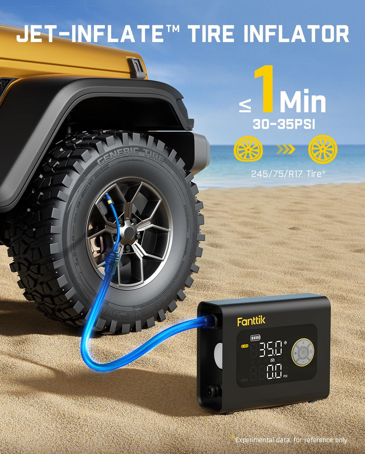 Fanttik X9 Cross Tire/SUP Inflator, 75PSI Paddle Board Pump with Deflation