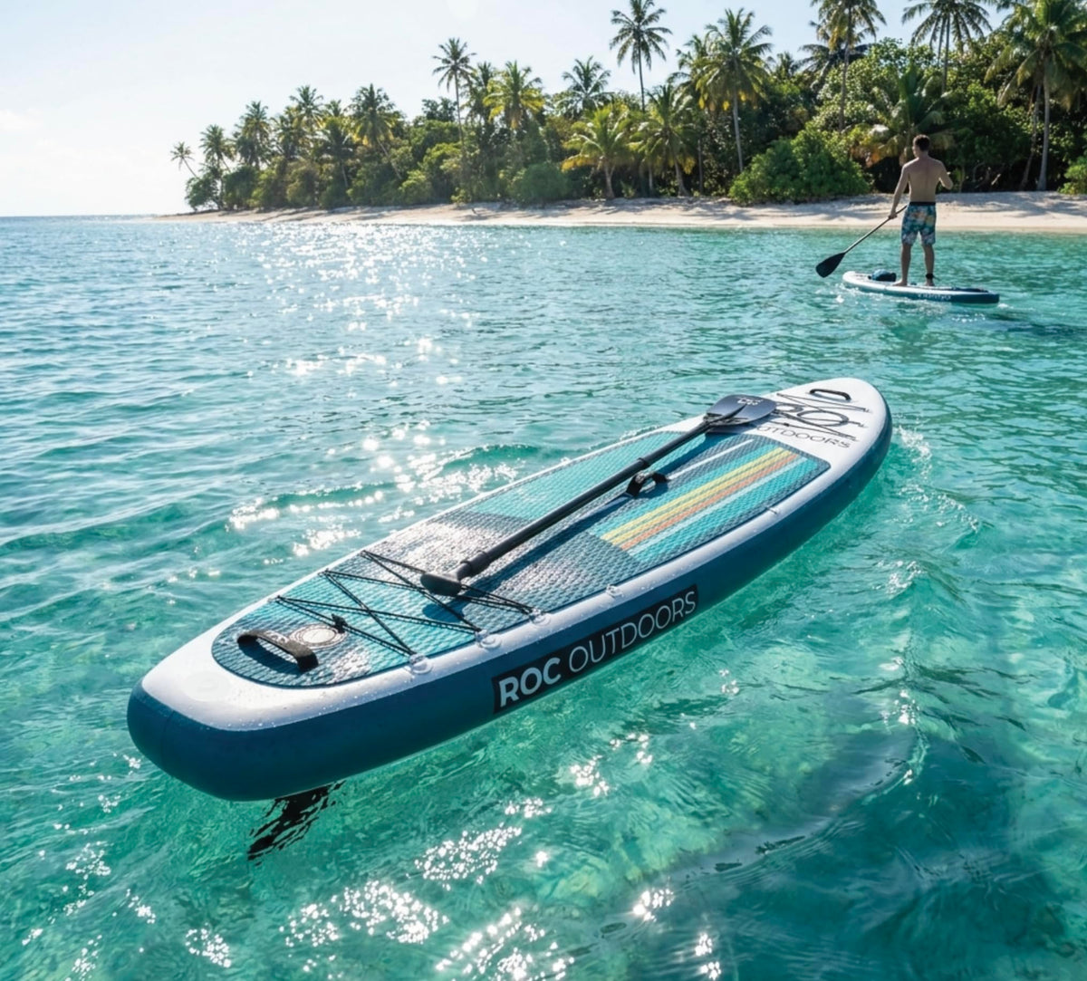 Roc Inflatable Stand Up Paddle Board 10' 6" with Premium SUP Paddle Board Accessories, Wide Stable Design, Non-Slip Comfort Deck for Youth & Adults