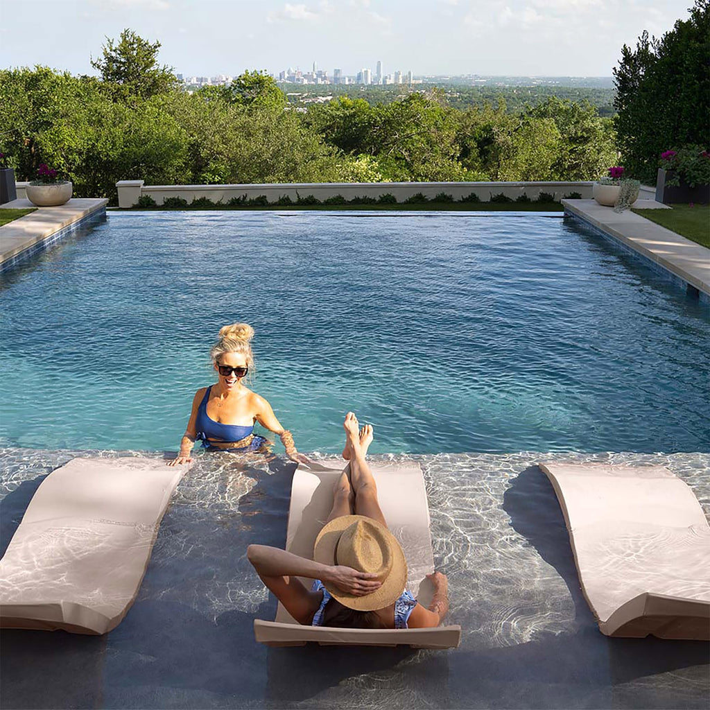Ledge Lounger - Signature Chaise - Inside Pool & Sun Shelf Lounge Chair - Designed for Shallow Shelves Up to 9” - Compatible with All Pool Types - Poolside & Sun Deck Tanning - Set of 2