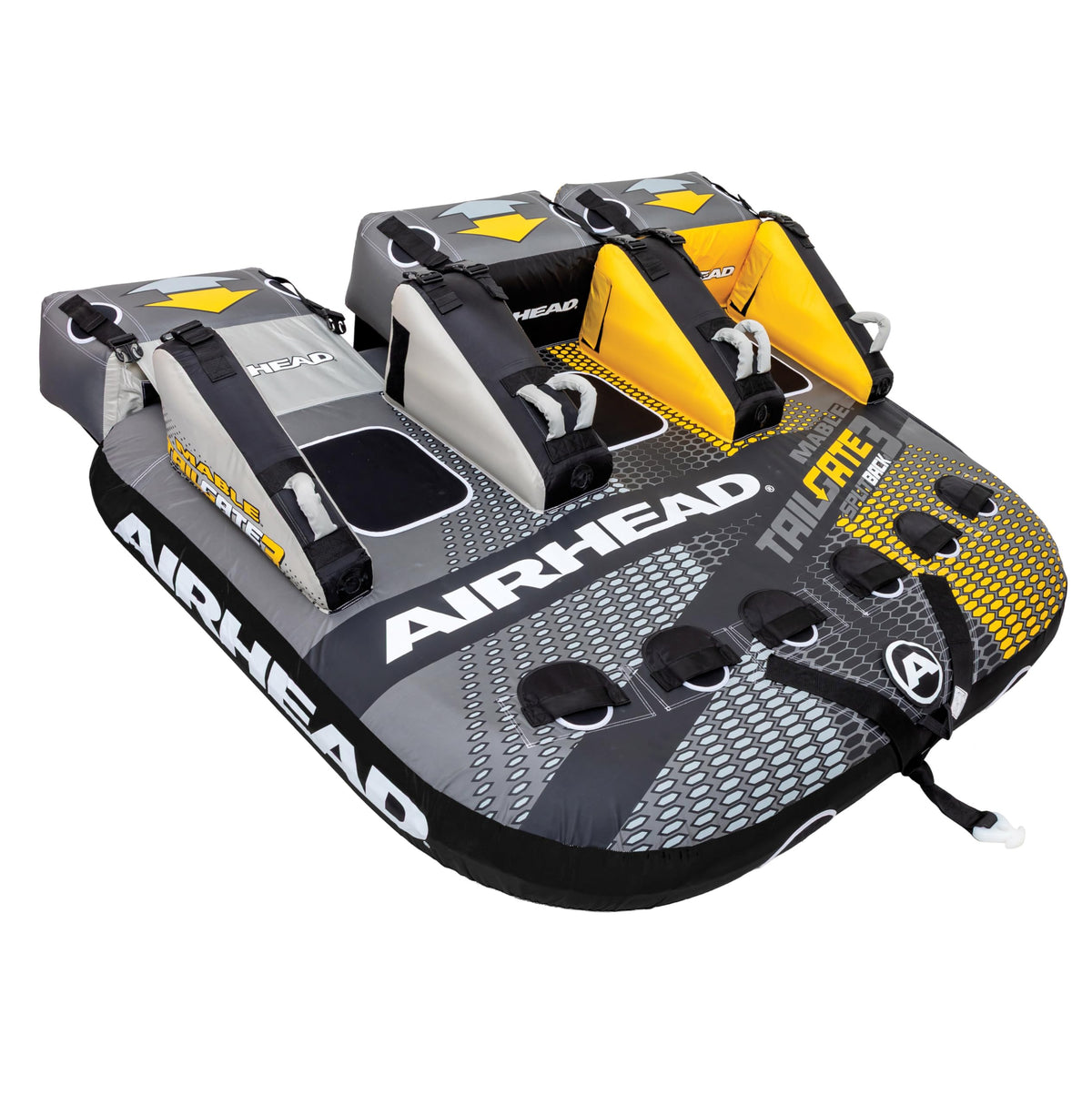Airhead Mable Towable Tube for Boating, 1-4 Rider Inflatable Boat Tube for Water Tubing, Heavy Duty Full Nylon Cover, EVA Foam Pads, Dual Tow Point, Patented Speed Safety Valve