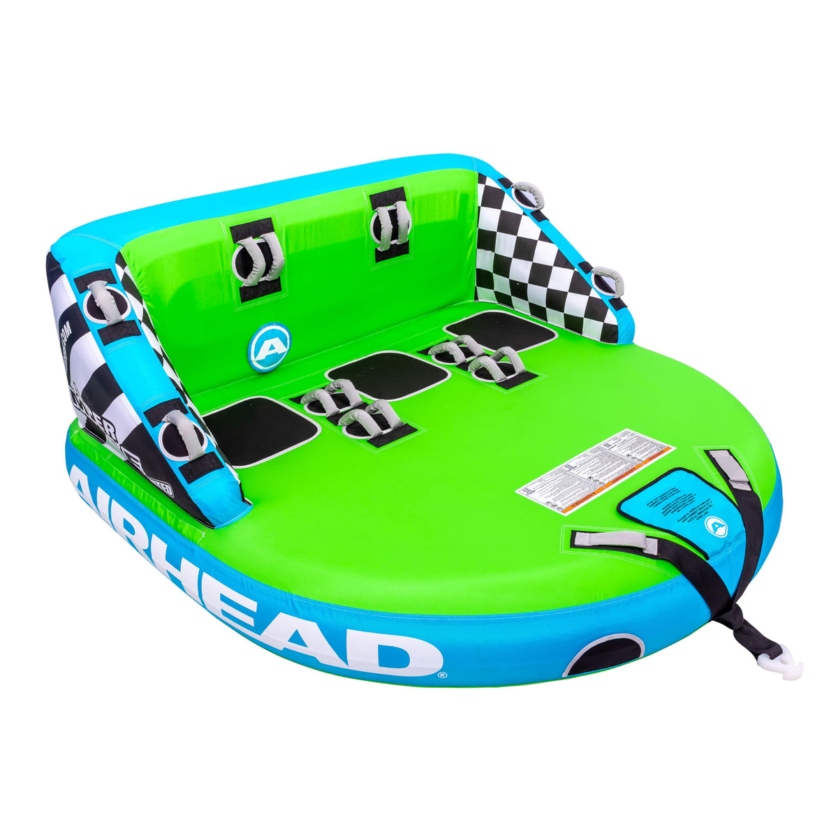 Airhead Mable Towable Tube for Boating, 1-4 Rider Inflatable Boat Tube for Water Tubing, Heavy Duty Full Nylon Cover, EVA Foam Pads, Dual Tow Point, Patented Speed Safety Valve