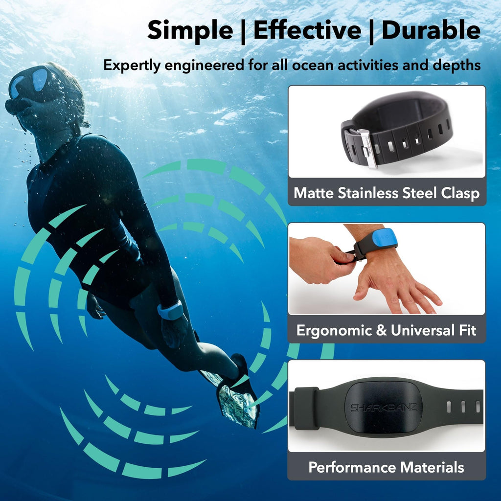 SHARKBANZ - Official Magnetic Shark Deterrent Band for Swimming, Surfing, Diving, and All Ocean Sports - Proven & Patented