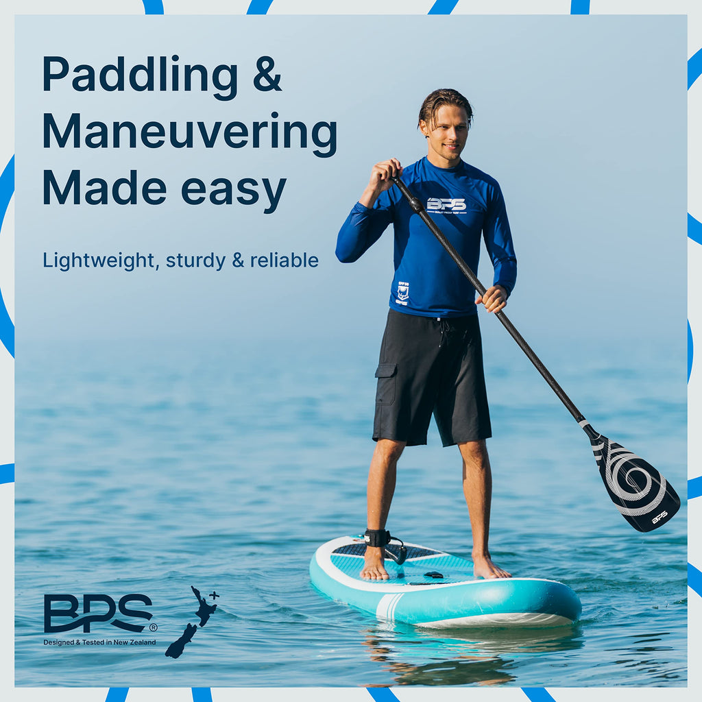 BPS New Zealand 2-Piece Adjustable Stand-up Paddle Board Paddle, Carbon Fiber Shaft - Comes with Carrying Paddle Bag