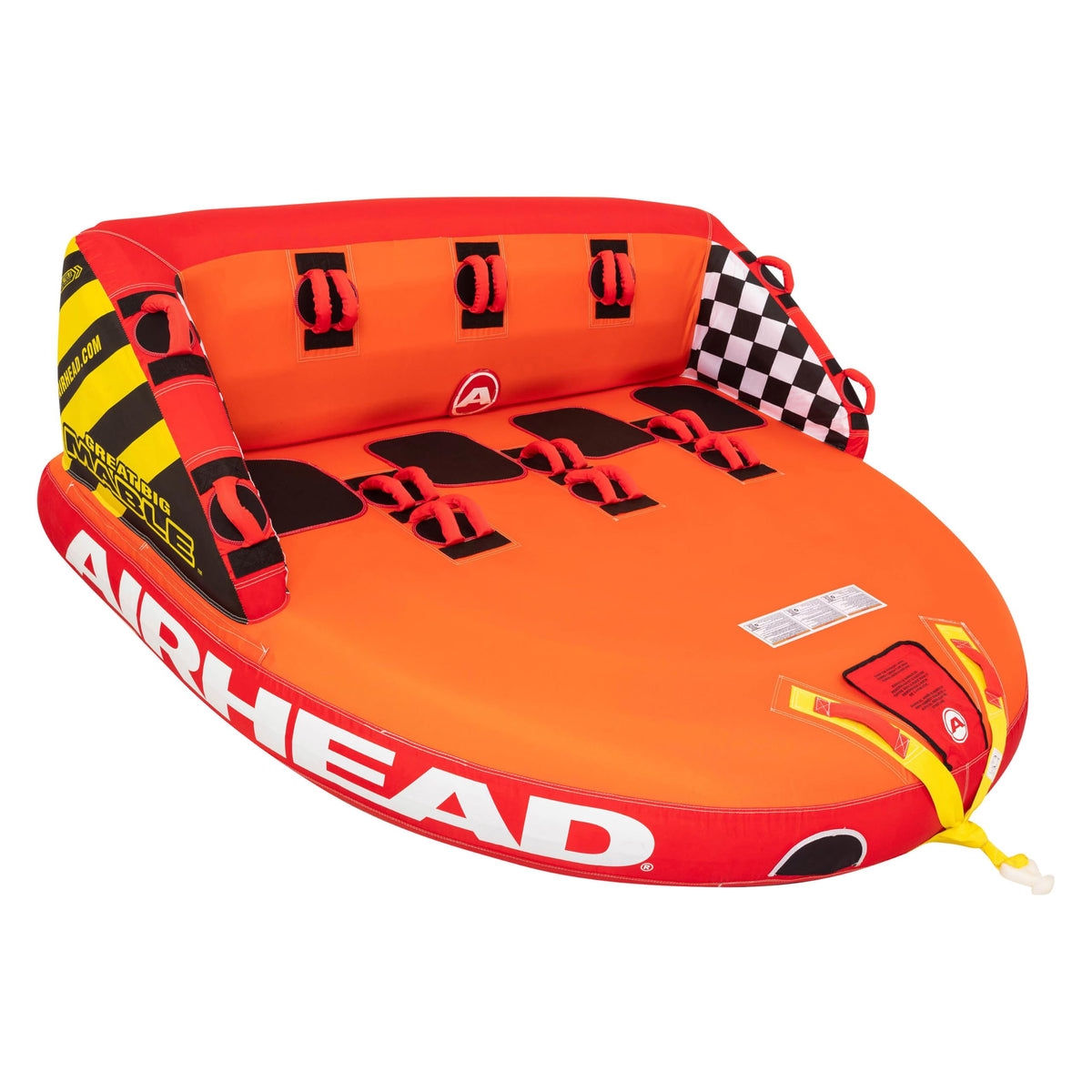 Airhead Mable Towable Tube for Boating, 1-4 Rider Inflatable Boat Tube for Water Tubing, Heavy Duty Full Nylon Cover, EVA Foam Pads, Dual Tow Point, Patented Speed Safety Valve