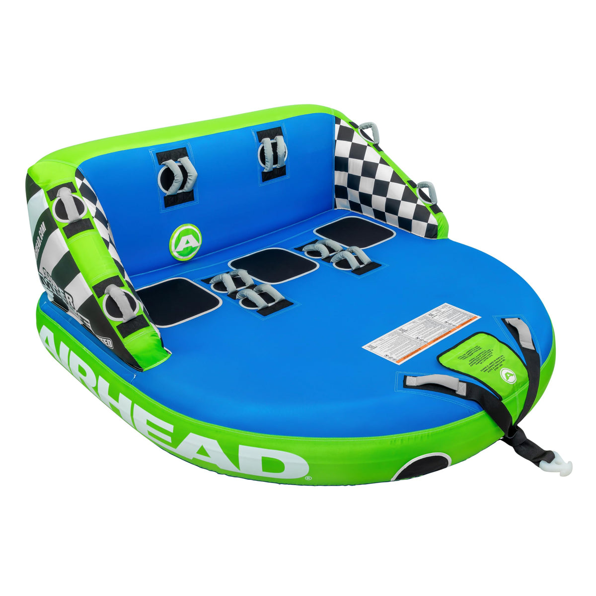 Airhead Mable Towable Tube for Boating, 1-4 Rider Inflatable Boat Tube for Water Tubing, Heavy Duty Full Nylon Cover, EVA Foam Pads, Dual Tow Point, Patented Speed Safety Valve