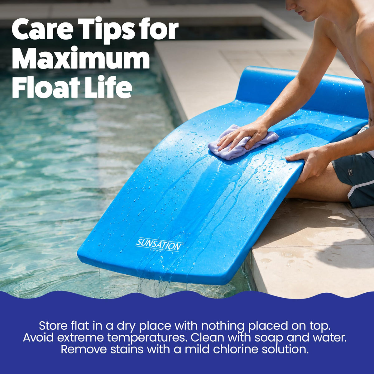 TRC Recreation Sunsation Foam Pool Float Lounger with Headrest