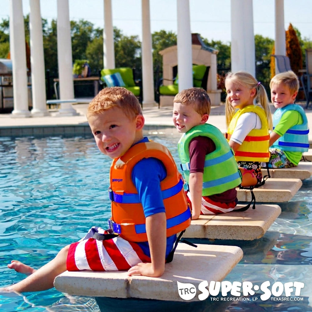 TRC Recreation Super Soft Child Life Jacket USCG Approved Vinyl Coated Foam Swim Vest for Kids Swimming Pool and Beach Gear