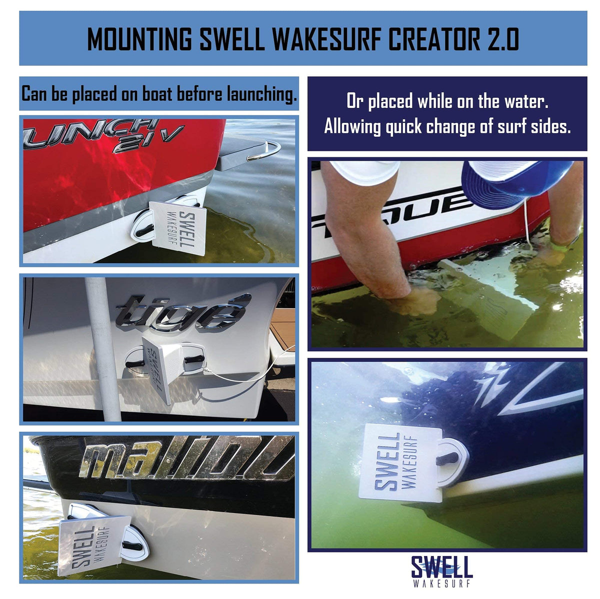 SWELL Wakesurf Creator™ 2.0 Surfing Wavesurf Shaper - Wave Generator - Wake Gate - Surf Gate - Floating - Durable