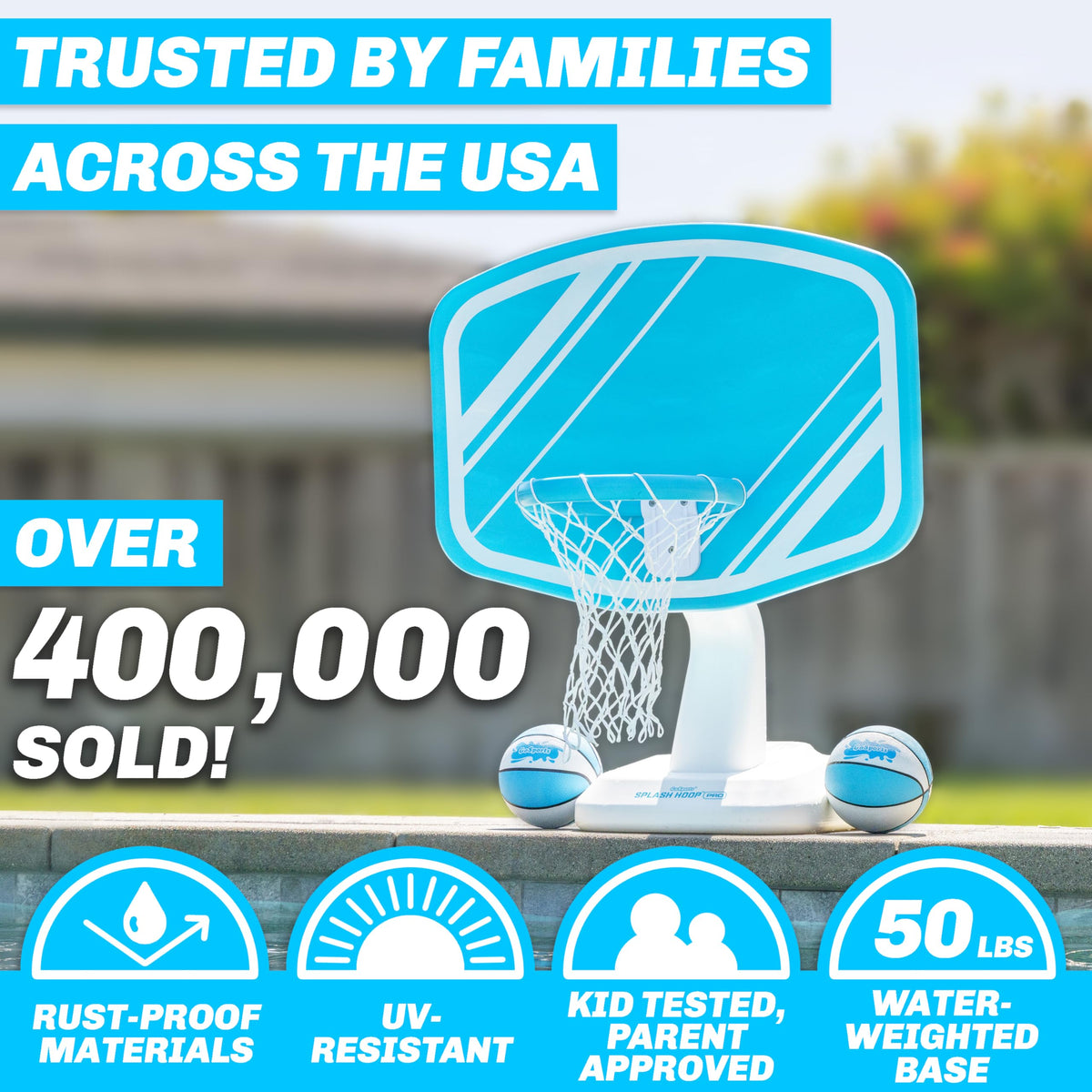 GoSports Splash Hoop PRO Pool Basketball Set with Ball & Pump