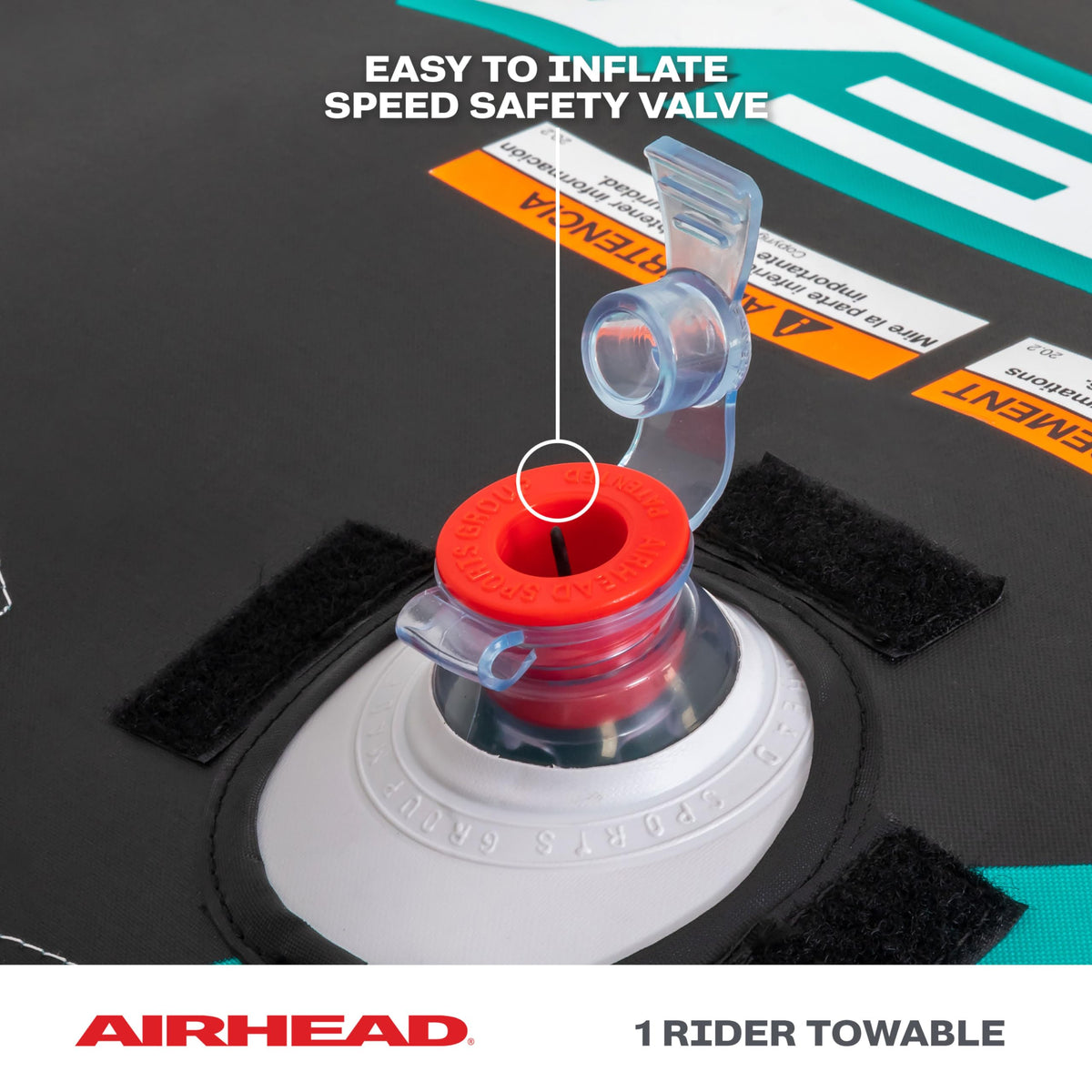 Airhead Slice Towable 2-4 Rider Models, Tube for Boating and Water Sports, Heavy Duty Full Nylon Cover with Zipper, EVA Foam Pads, and Patented Speed Safety Valve for Easy Inflating & Deflating