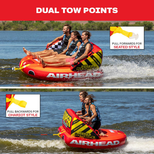 Airhead Mable 1–4 Rider Towable Tube with Dual Tow Points