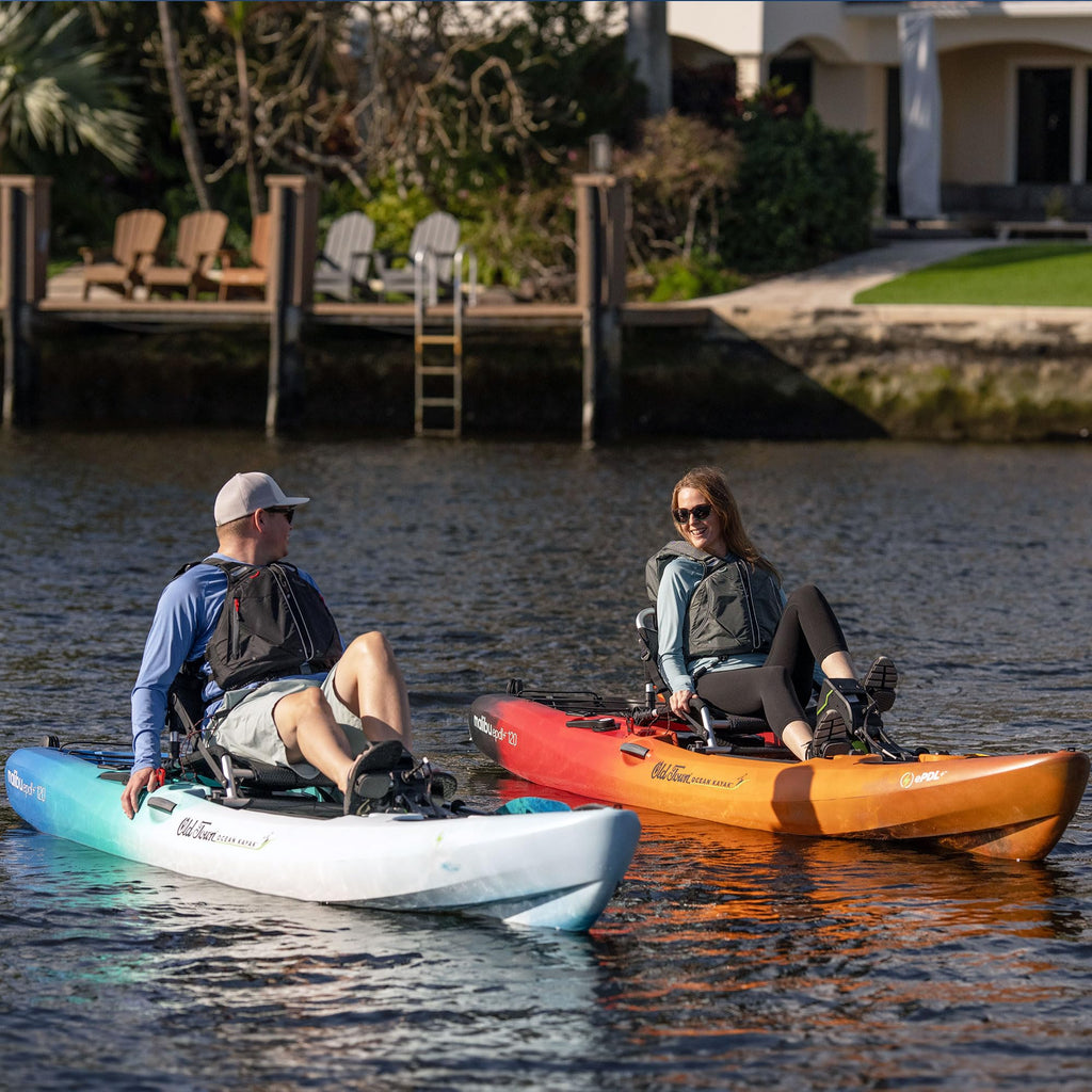 Old Town Ocean Kayak Malibu ePDL+ 120 Solo Sit-on-Top Recreational Pedal & Cruise Control Kayak, 12 ft