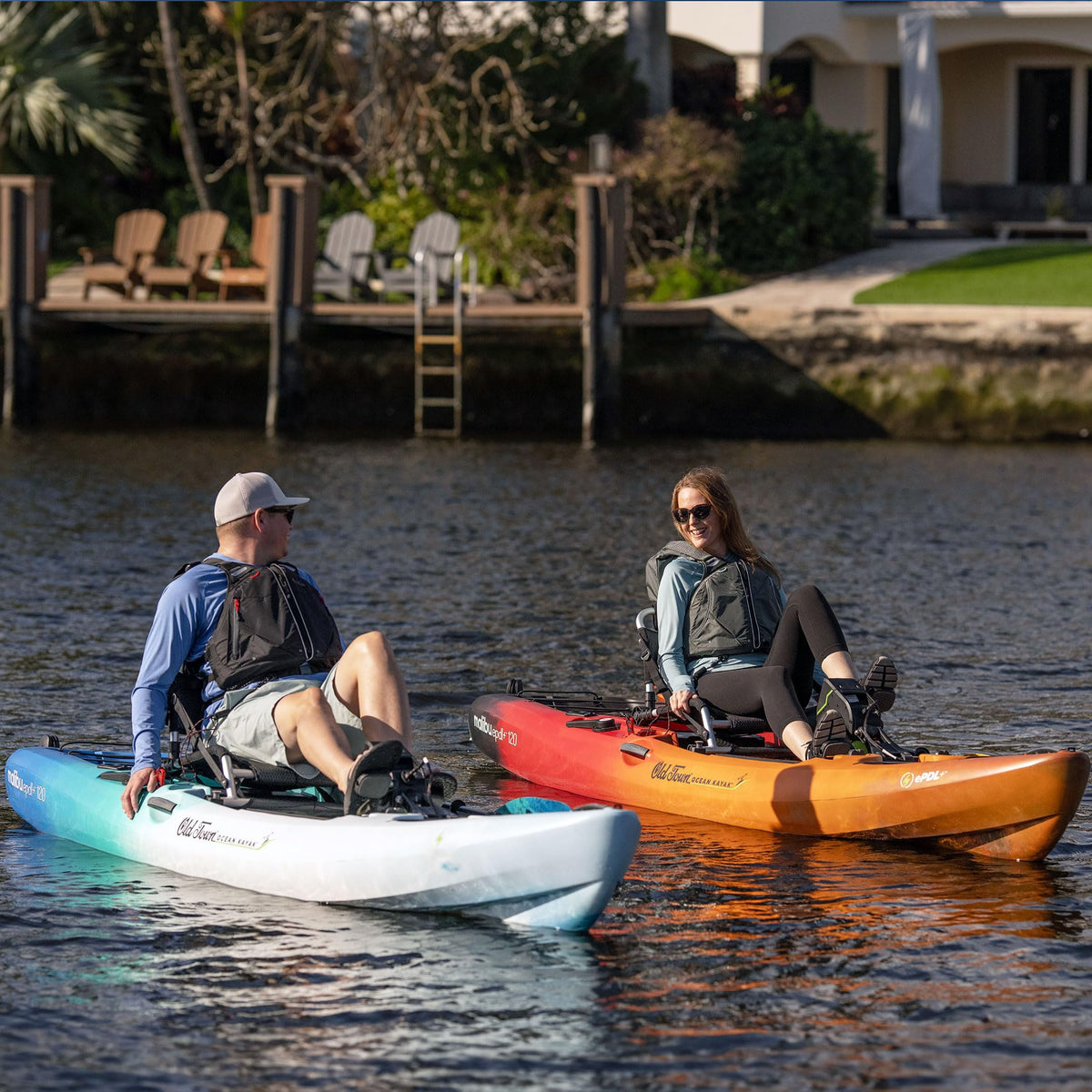 Old Town Ocean Kayak Malibu ePDL+ 120 Solo Sit-on-Top Recreational Pedal & Cruise Control Kayak, 12 ft