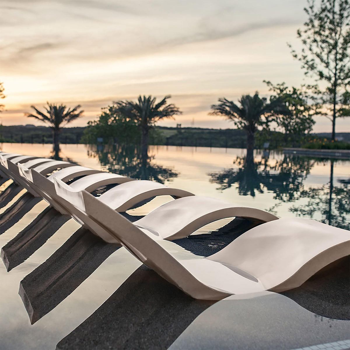 Ledge Lounger - Signature Chaise - Inside Pool & Sun Shelf Lounge Chair - Designed for Shallow Shelves Up to 9” - Compatible with All Pool Types - Poolside & Sun Deck Tanning - Set of 2