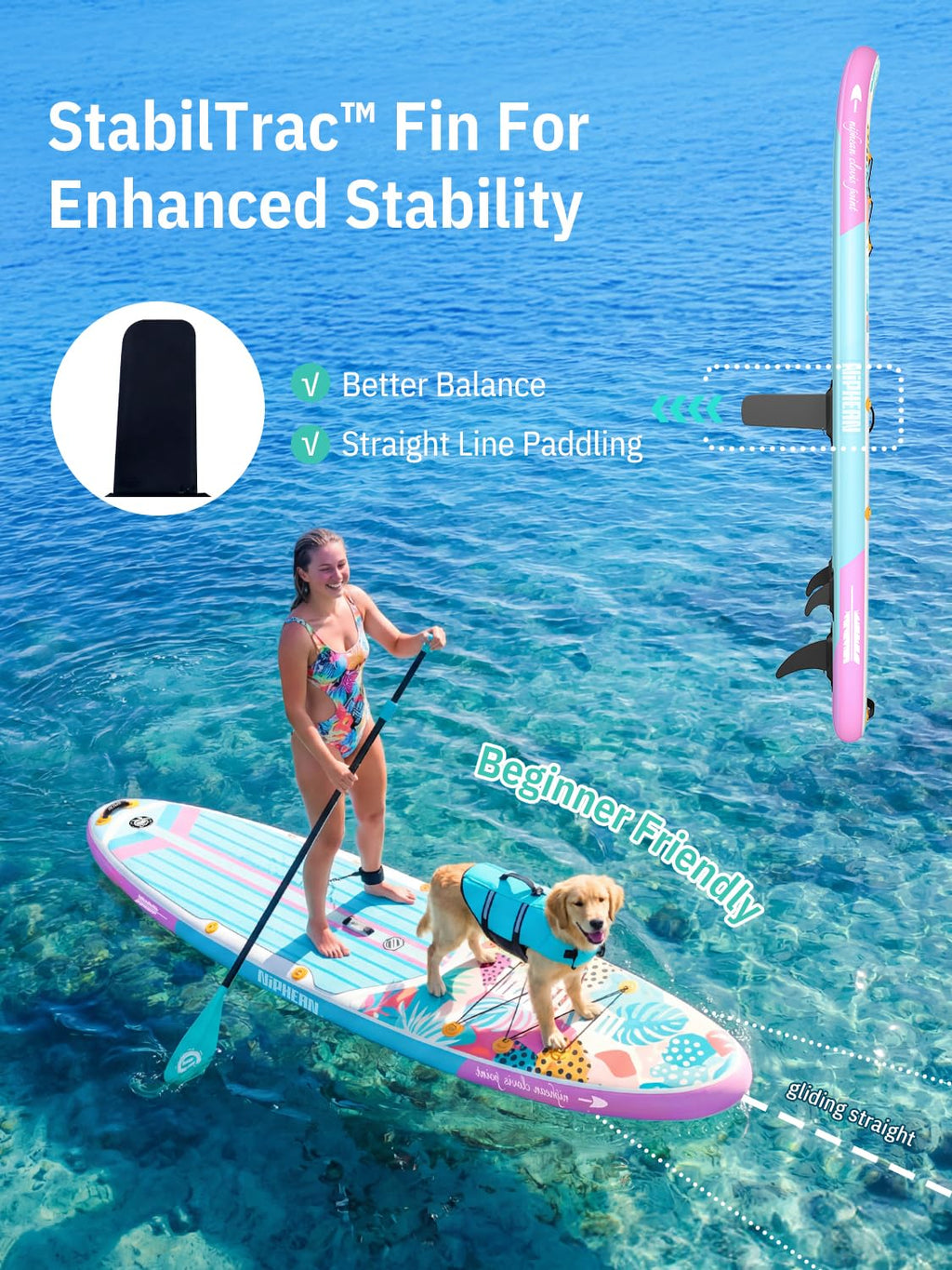 Niphean Inflatable Stand Up Paddle Board with SUP Accessories