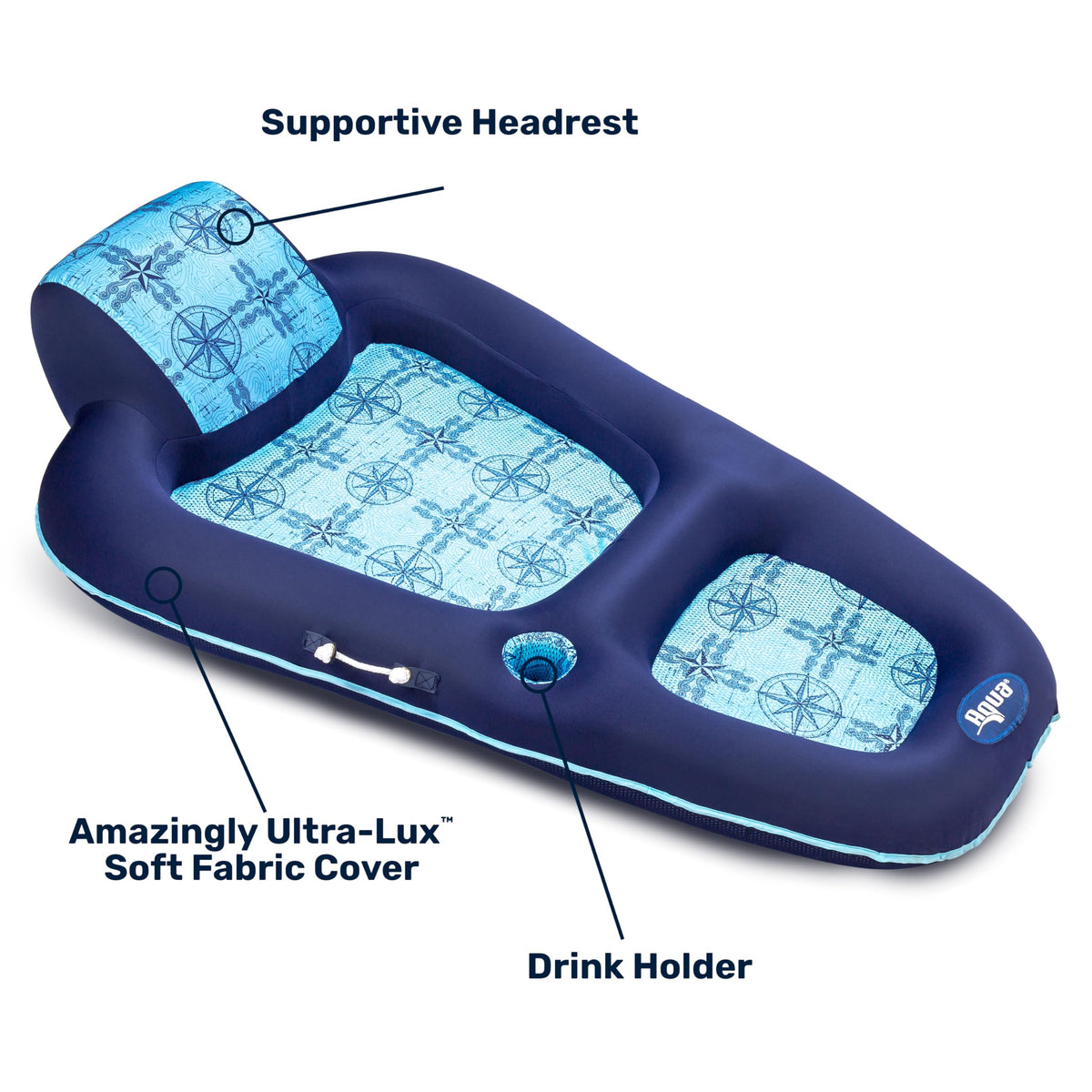 Aqua Luxury X-Large Water Lounge Pool Float for Adults