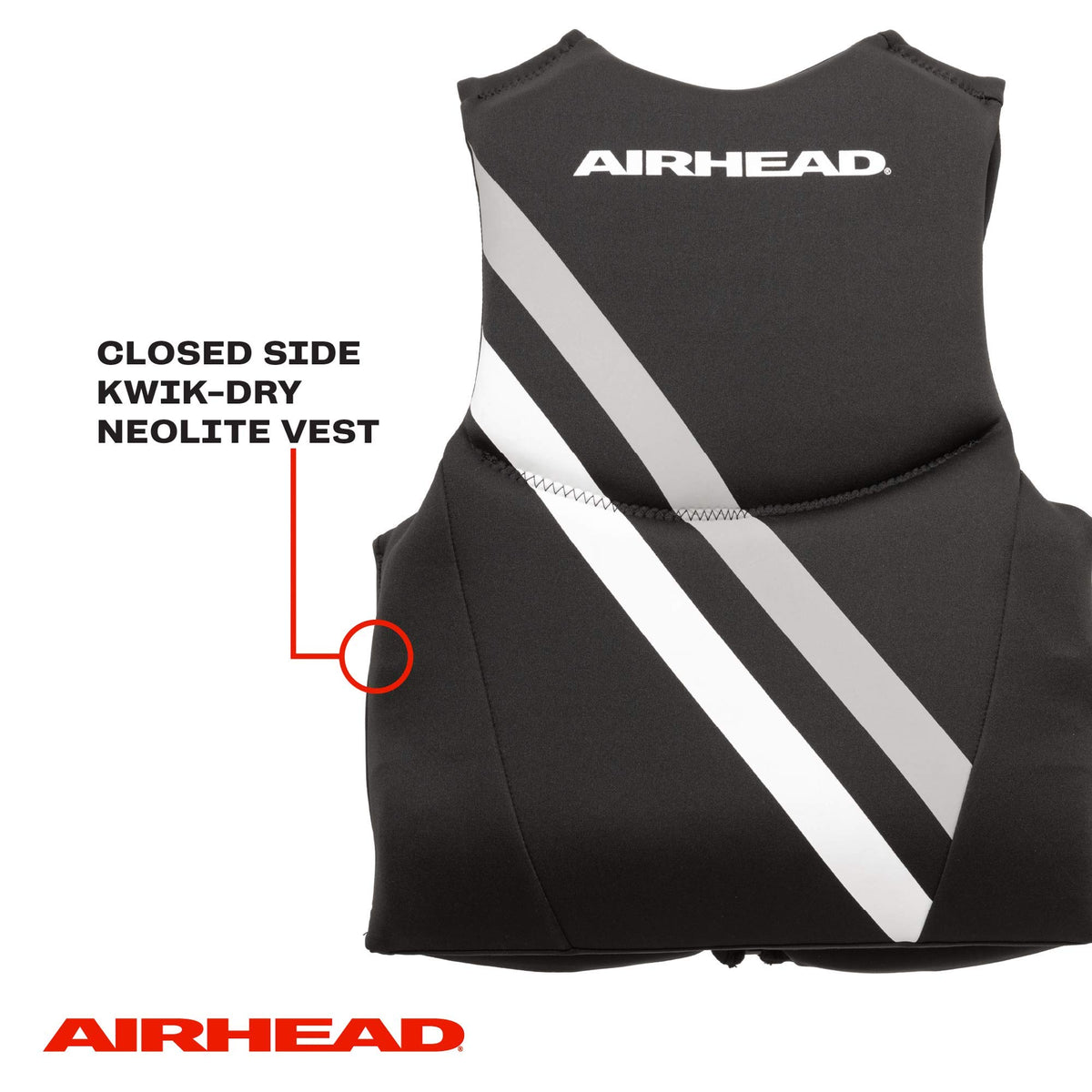 Airhead ORCA Kwik-Dry NeoLite Flex Life Jacket for Adults & Kids - USCG Approved Life Vest for Men, Women, Youth & Child, Watersports Vest for Boating, Tubing & PWC