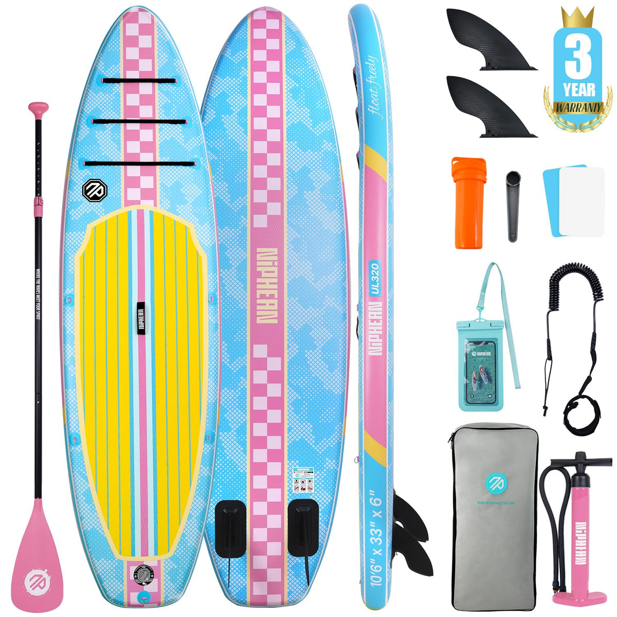 Niphean Inflatable Stand Up Paddle Board with SUP Accessories