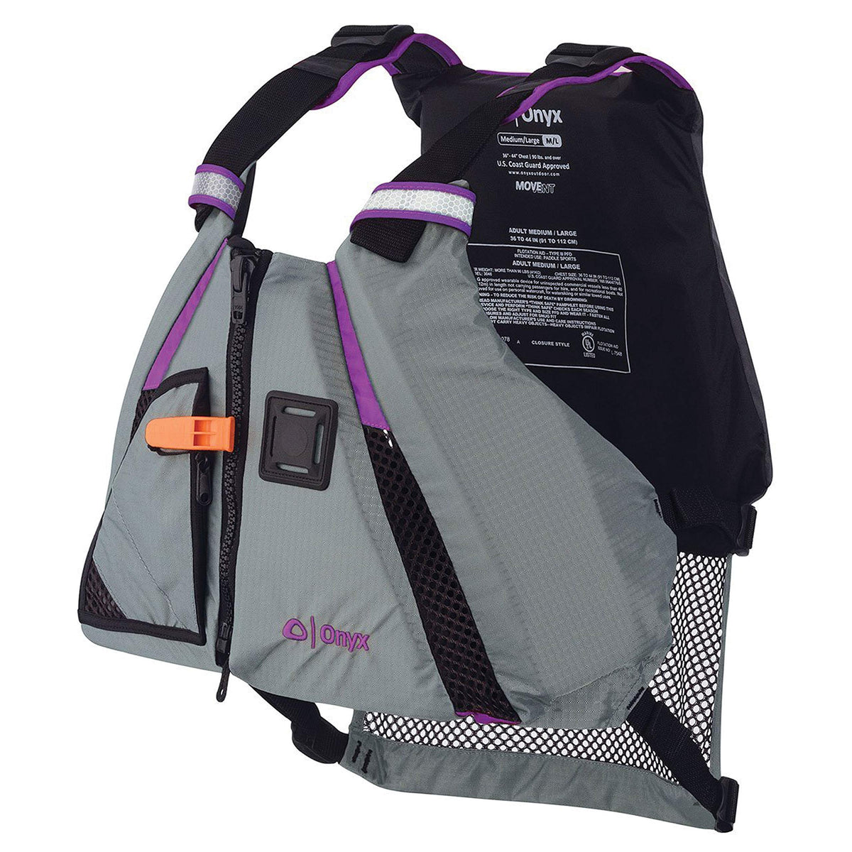 Onyx U.S. Coast Guard and Transport Canada Approved MoveVent Dynamic Paddle Vest for Adults for Kayaking, Canoeing, Stand Up Paddleboarding