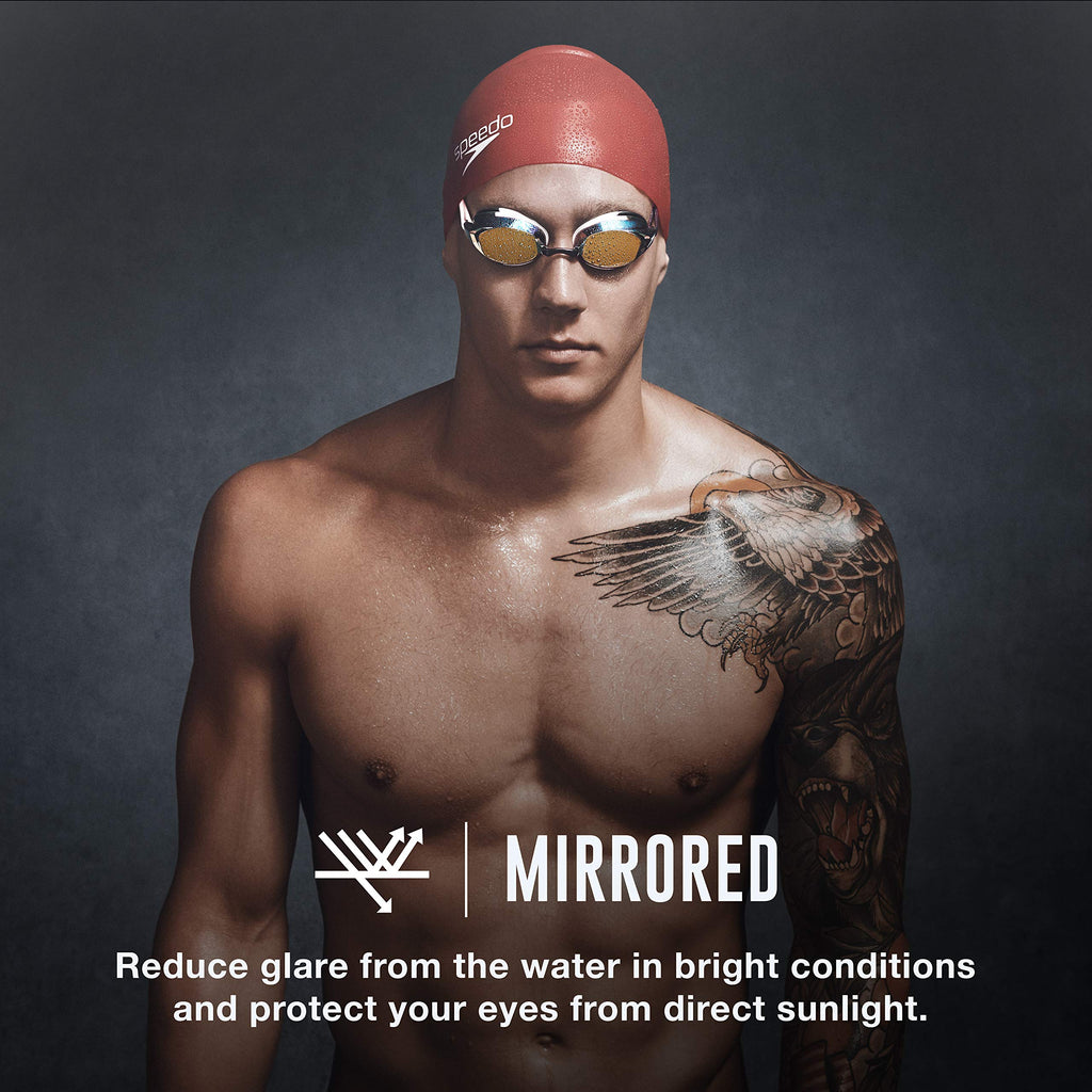 Speedo unisex-adult Swim Goggles Mirrored Vanquisher