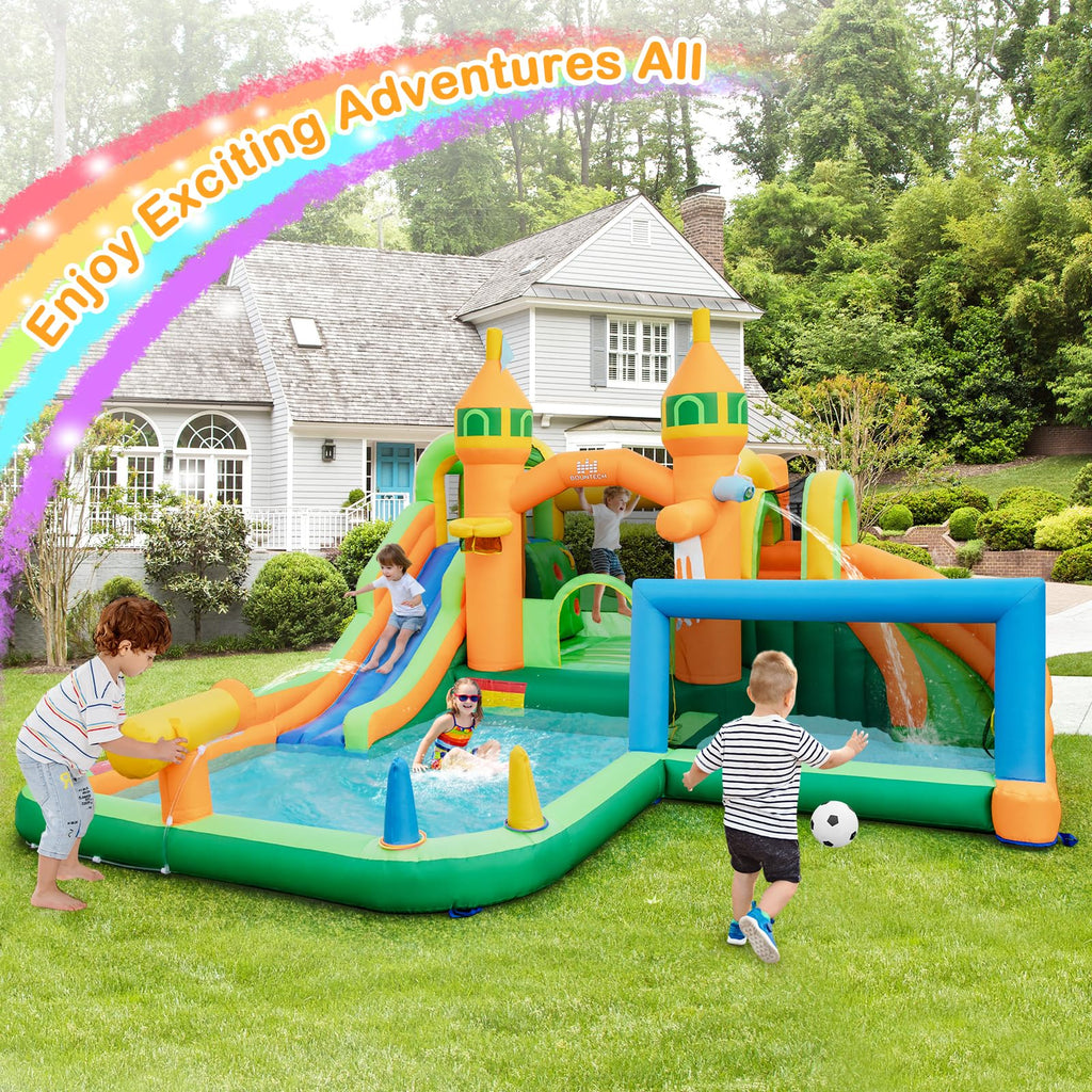 BOUNTECH Giant Inflatable Water Slide Park with Splash Pool